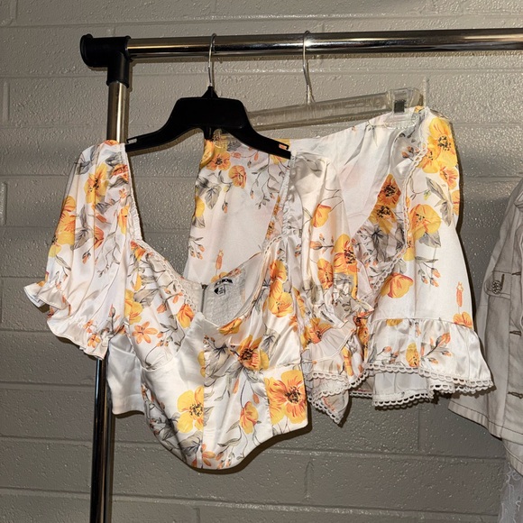 Pants - Fashion Nova Floral Crop Top and Skirt Set